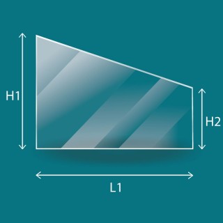 Glas für Ofen oder Kamin in trapezform dicke 4mm - Capska