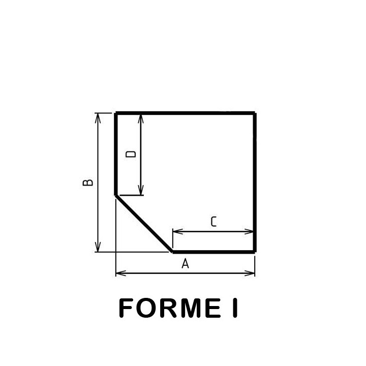 Eckige Glasbodenplatte mit 1 abgeflachtem Winkel 100x100cm - Capska