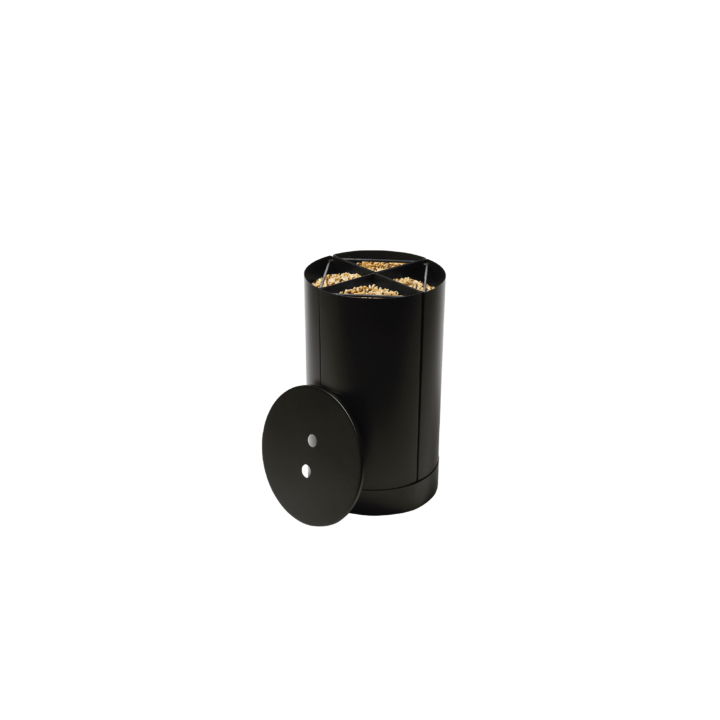 Emmagatzematge de pellets negre Fractio per a xemeneies i estufes de llenya - Capska Emmagatzematge de pellets negre Fractio per a xemeneies i estufes de llenya - Capska