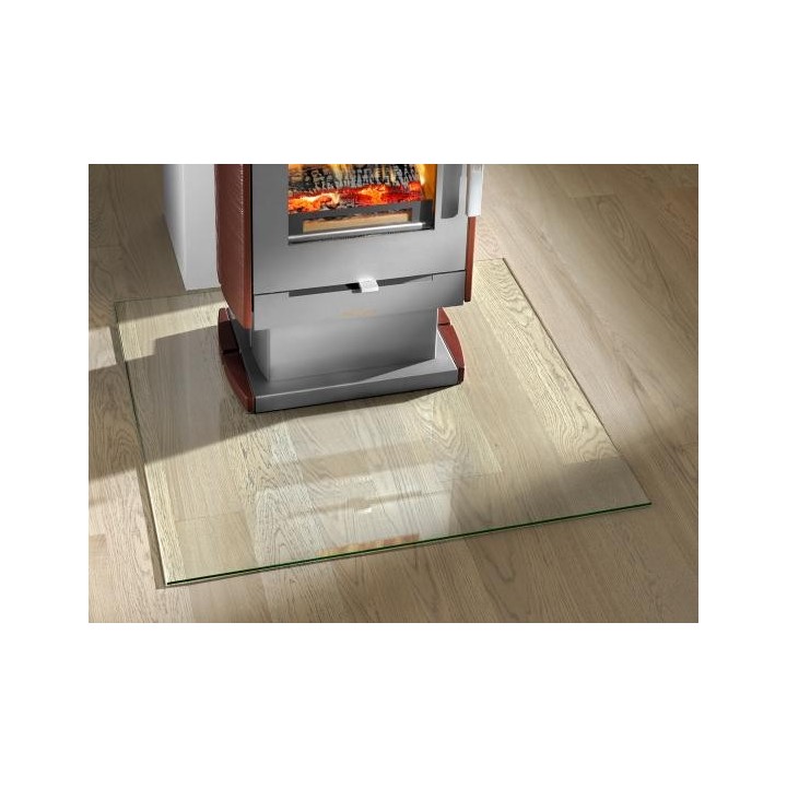 Placa de suelo en vidrio lacado negro Rectángulo 120x100cm - Capska Placa de suelo en vidrio lacado negro Rectángulo 120x100cm - Capska