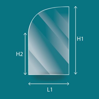 Vitre Invicta FOYER 700 2 PORTES - Verre Rectangle cintré Côté gauche
