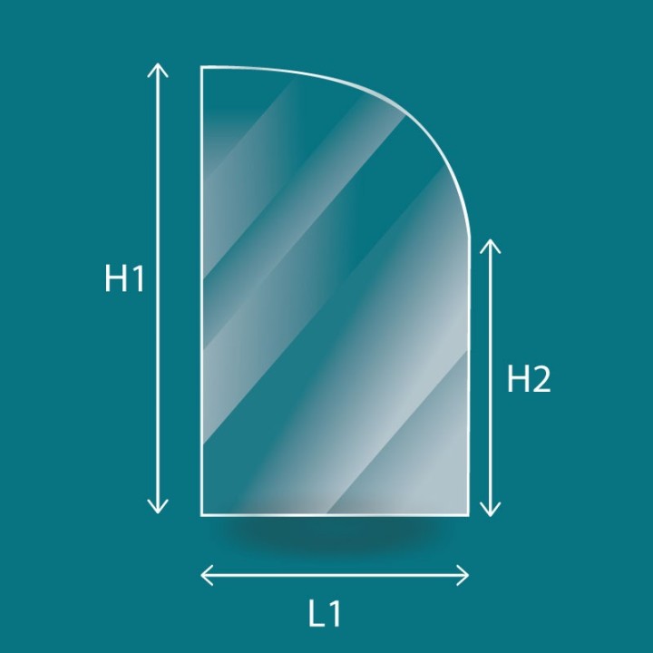 Cristall Invicta FOYER 700 2 PORTES - Vidre Rectangle amb arc Dret per inserit de xemeneia