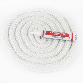 Joint rond tressé ø 15 mm x 2,5 m + colle