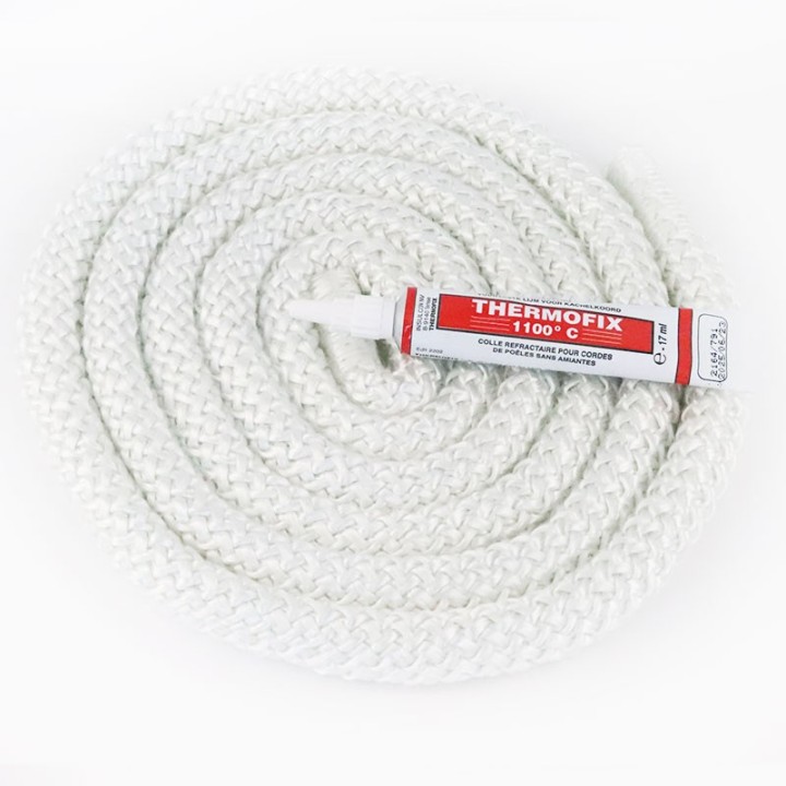 Geflochtene Dichtschnur (weiß) ø 15 mm x 2,5 m + Kleber - Capska