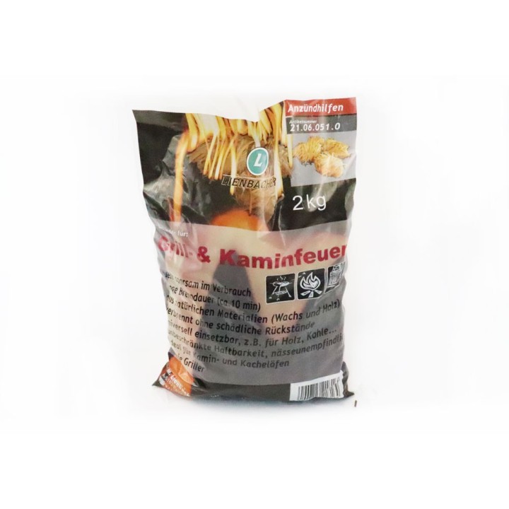 Allume-feu en sac de 2kg pour cheminée, poele et barbecue - Capska