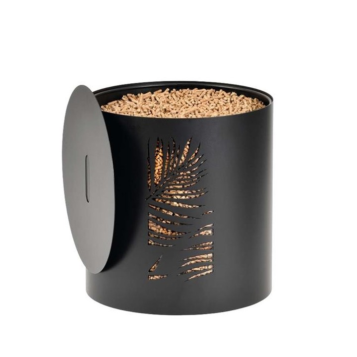 Reserve A Granules Flores Noir Rangement à bois - Capska