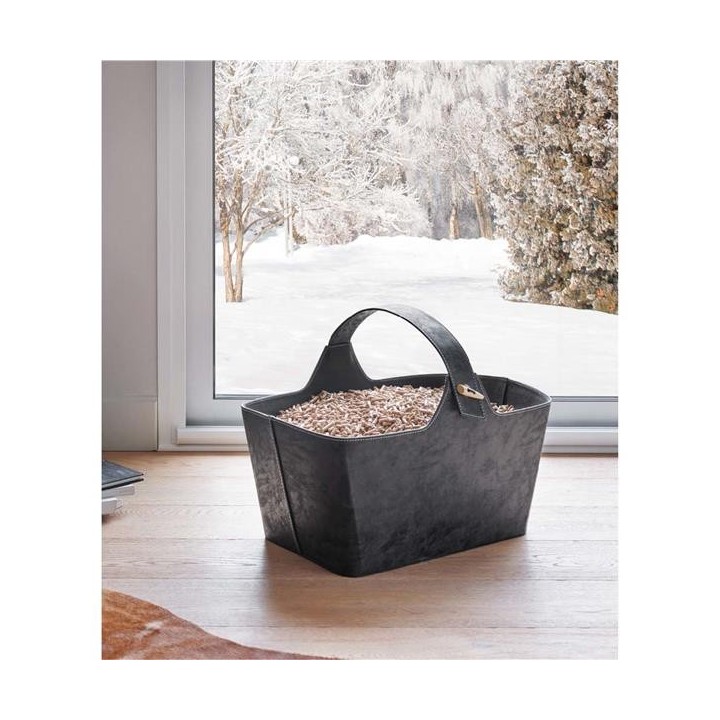 Yotta Anthracite Grey Wood Storage Bin - Capska