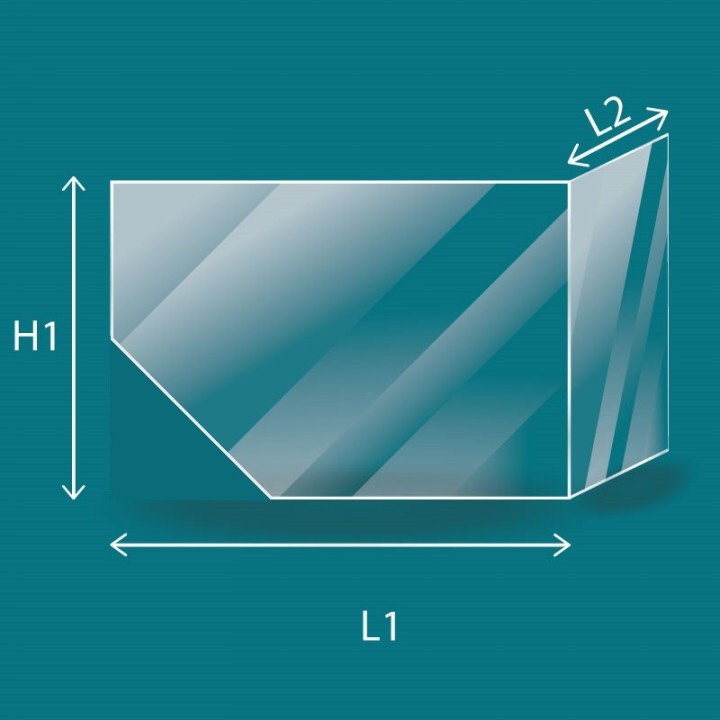 Vitre Austroflamm WEGA - Verre Pliée pour poêle à bois