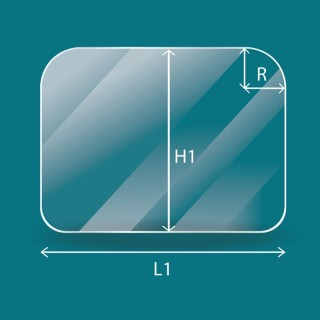 Glass with 4 rounded corners custom cut for inserts - Capska