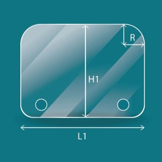 Vitre avec 4 angles arrondis découpée sur mesure pour insert et poele - Capska