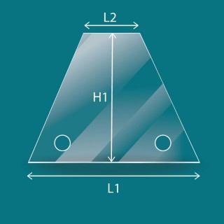 Trapez-Shaped Glass with Drilling for Insert and Stove - Capska