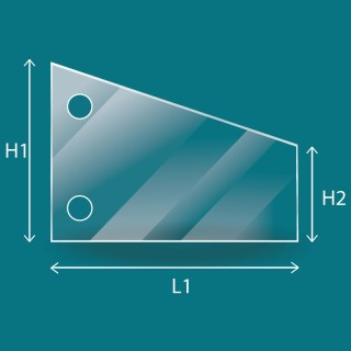 Glass for insert or wood stove in trapezoidal rectangle - Capska