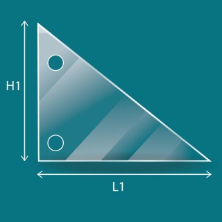 Vitre poele ou insert triangle rectangle avec perçage - Capska