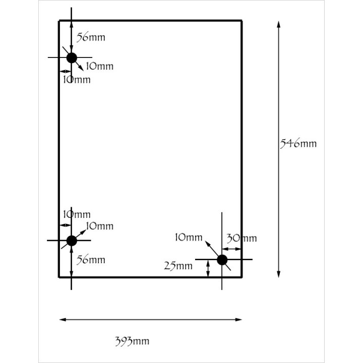 Vitre Godin PANORAMIQUE 850 avec perçage - Verre Rectangle Percé