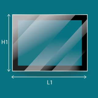 Vitre Edilkamin ACQUATONDO PLUS 22 - Verre Rectangle Sérigraphié pour insert