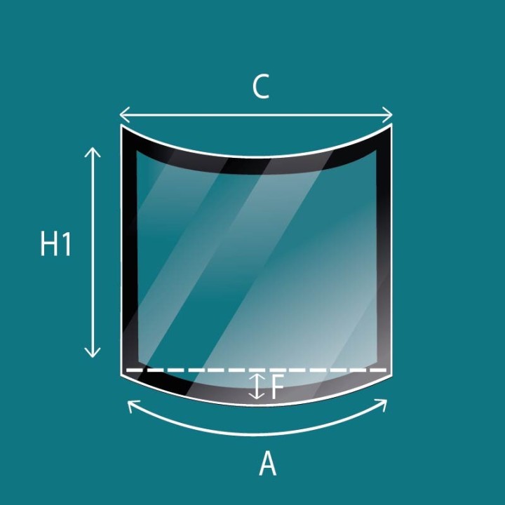 Cristall Richard Le Droff CYLIUM - Vidre Corbat Serigrafiat per estufa de llenya