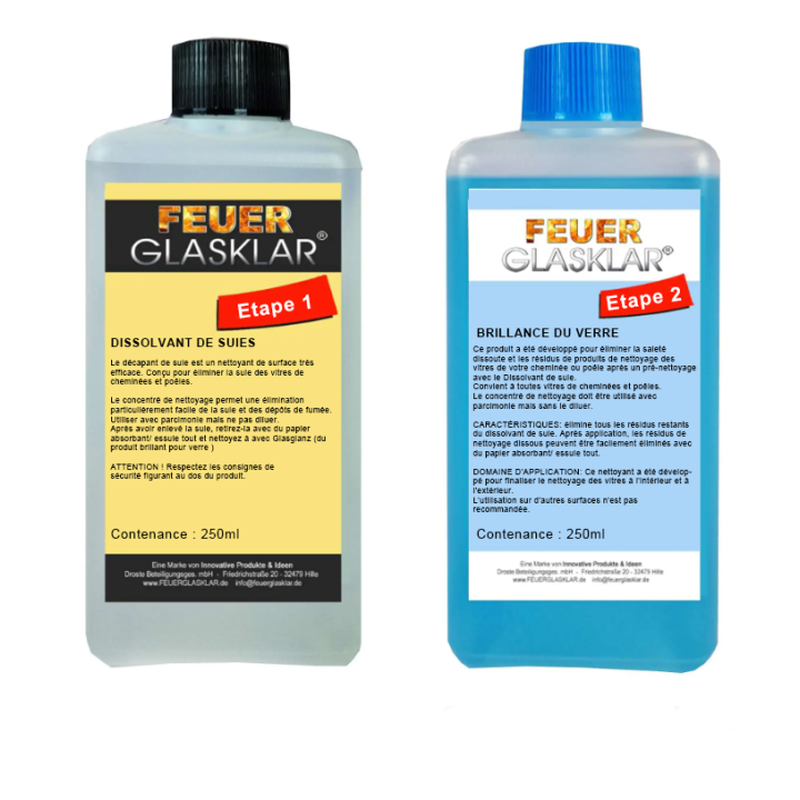 Reinigungsset für Einsätze, Öfen und Kaminofen-Glas – Capska