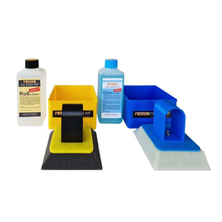 Set of cleaning products for inserts, stoves and fireplace glass - Capska