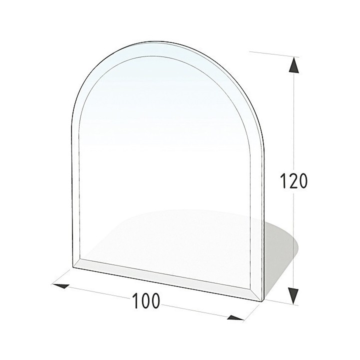 High-Quality Curved Glass Floor Panel - 100x120 cm - 8mm Thickness