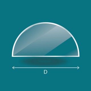 Vidrio para insert de leña a medida - Vidrio plano semicircular - Capska