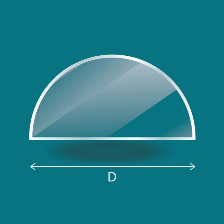 Vidrio para insert de leña a medida - Vidrio plano semicircular - Capska