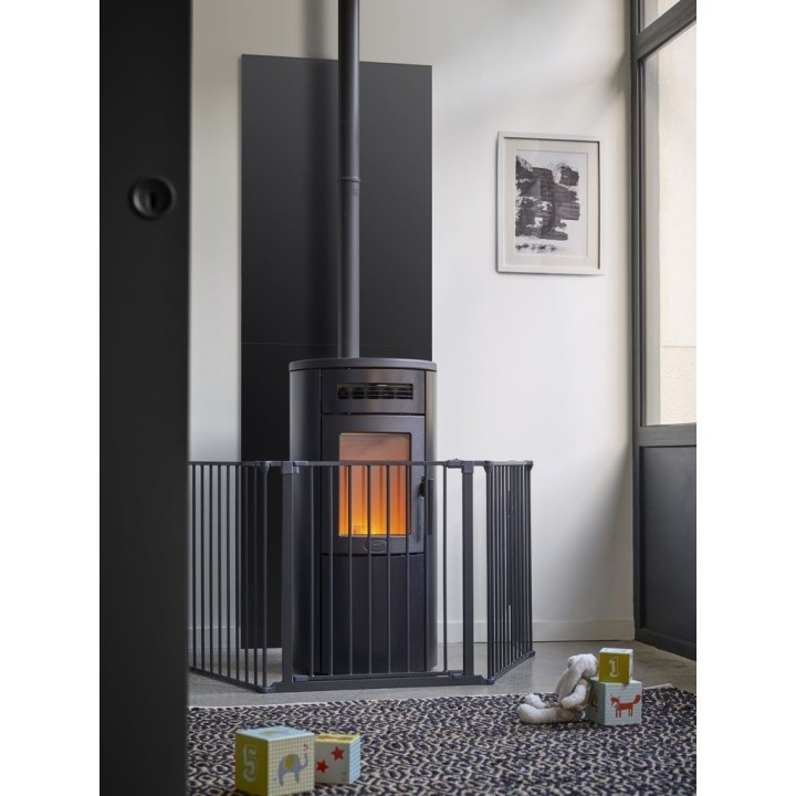 Placa protectora vertical lisa Color negro - Altura 120cm para estufa - Capska Placa protectora vertical lisa Color negro - Altura 120cm para estufa - Capska