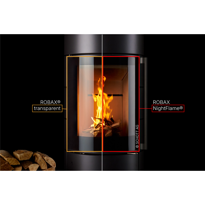 Glas für Denia Stoves INNSBRUCK - Halbtransparent mit Hell-Dunkel-Effekt Glas für Denia Stoves INNSBRUCK - Halbtransparent mit Hell-Dunkel-Effekt