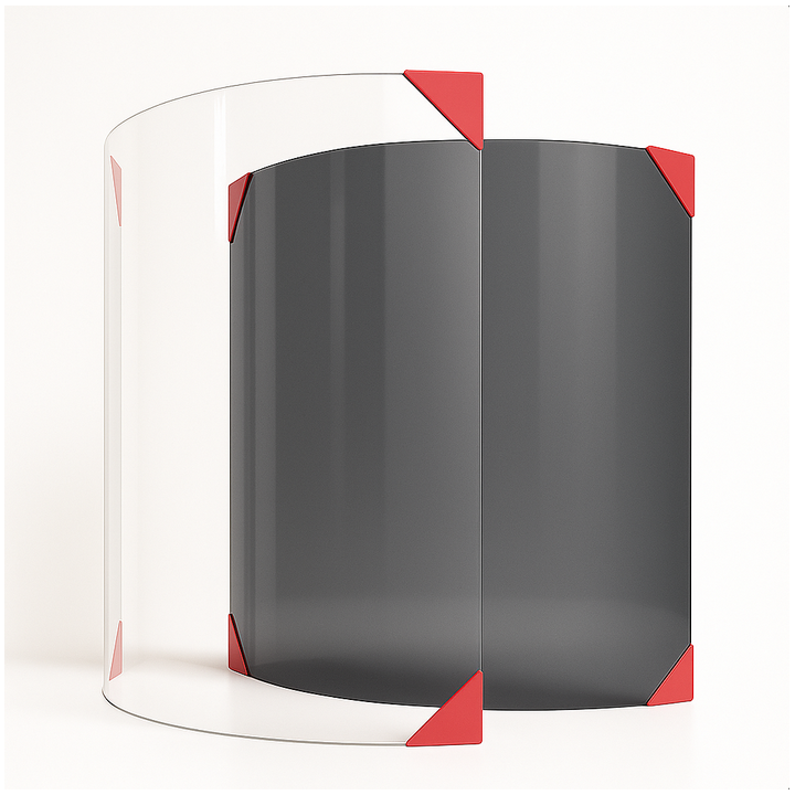 Hark 54 Glas - Halbtransparentes ROBAX NightFlame® Glas für Kaminöfen Hark 54 Glas - Halbtransparentes ROBAX NightFlame® Glas für Kaminöfen