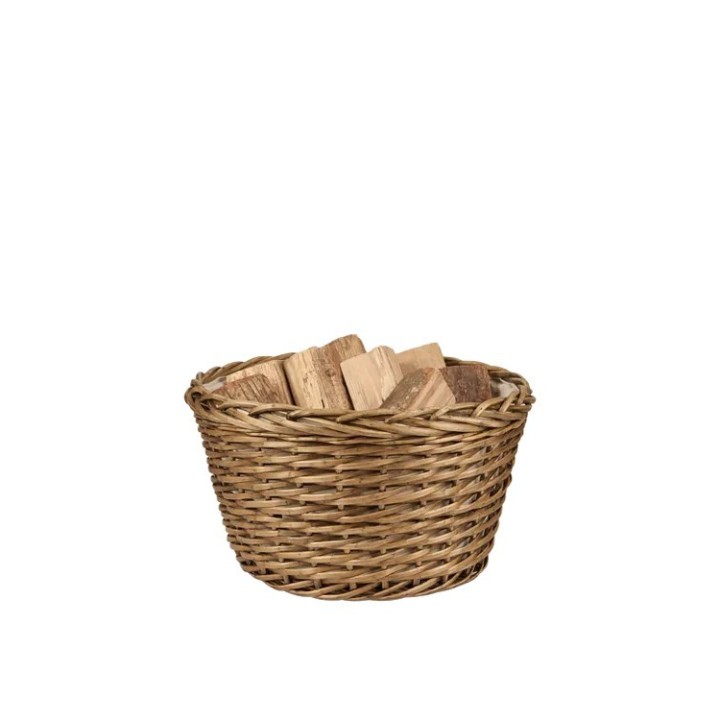 Louison Dixneuf Natural Wicker Log Basket with Bag
