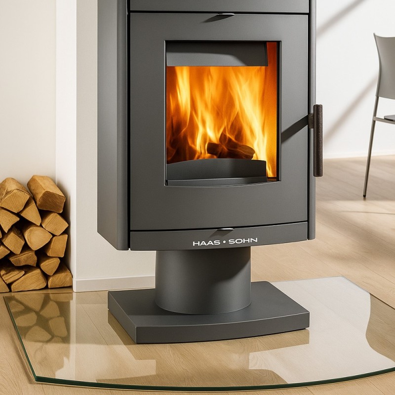 Curved Rectangle Glass Floor Plate 90x75cm for Wood Stoves - Capska