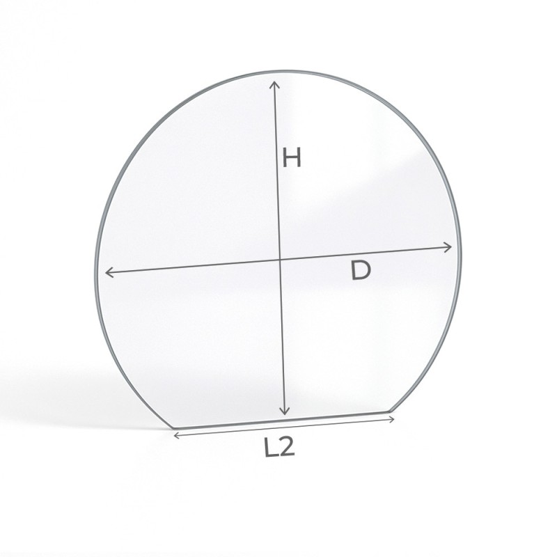 Vitre plate de forme Rond coupé 4mm Autonettoyant
