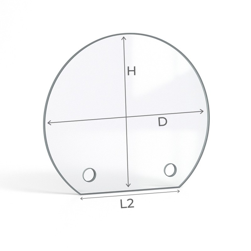 Vidrio plano redondo cortado en vidrio vitrocerámico para insert o estufa de leña - Capska Vidrio plano redondo cortado en vidrio vitrocerámico para insert o estufa de leña - Capska