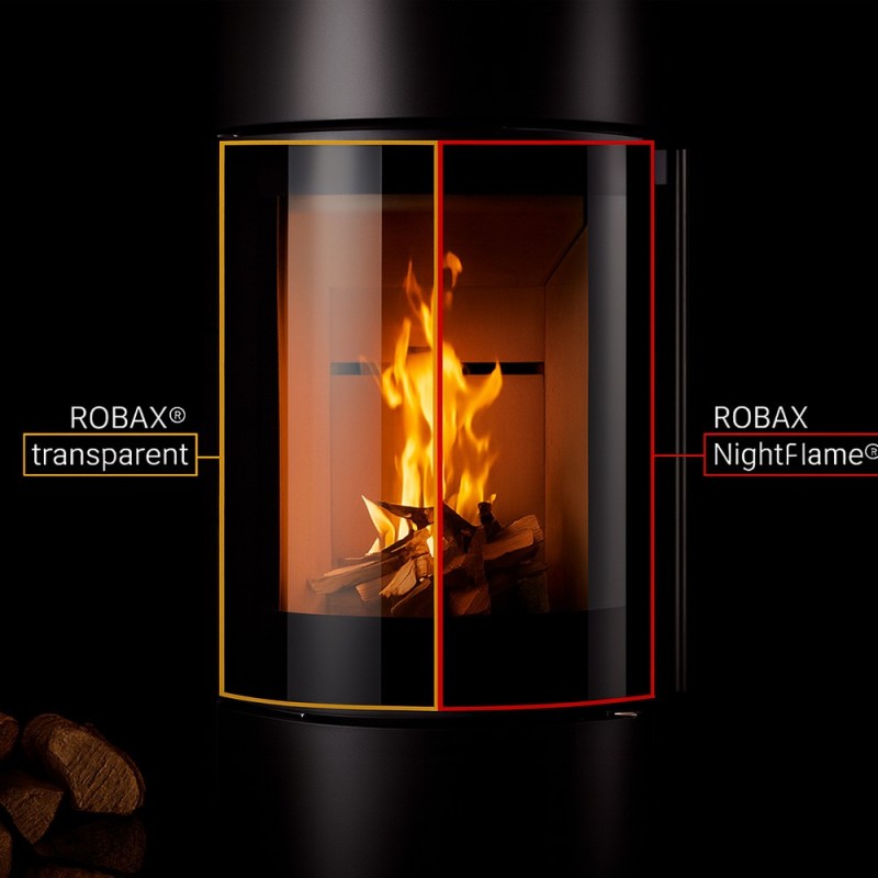 Verre intelligent à effet clair-obscur ROBAX NightFlame® transparent Verre intelligent à effet clair-obscur ROBAX NightFlame® transparent