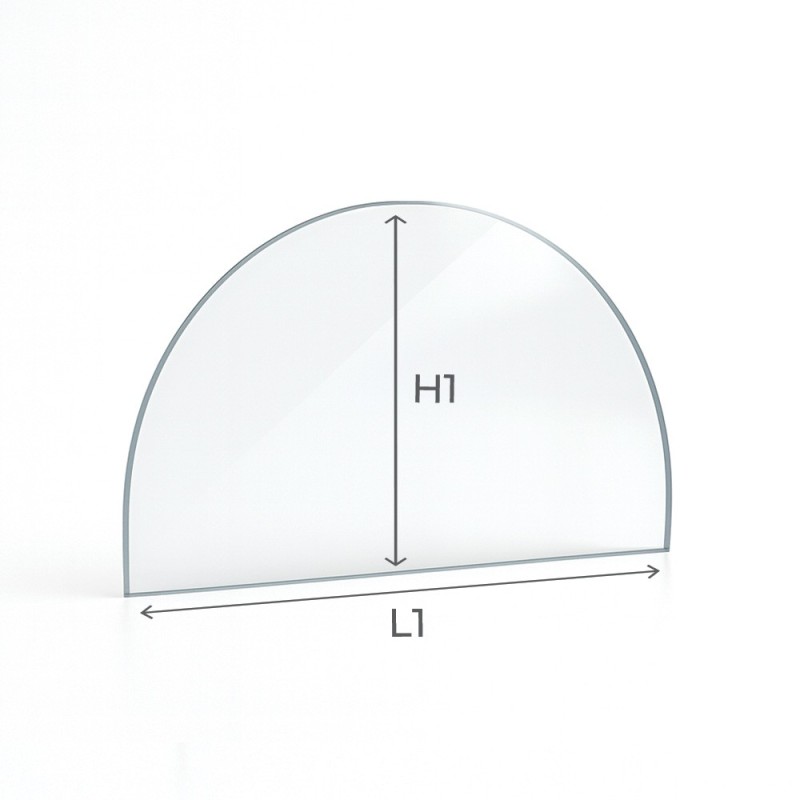 Vidrio para insert de leña a medida - Vidrio plano semicircular - Capska Vidrio para insert de leña a medida - Vidrio plano semicircular - Capska