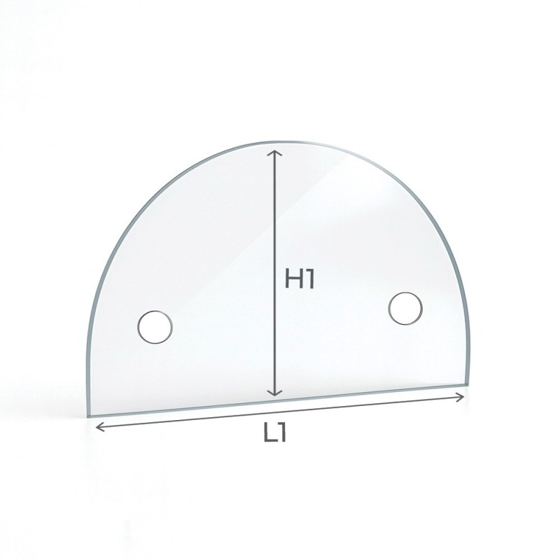 Vidrio plano semicircular en vidrio vitrocerámico para insert o estufa de leña - Capska