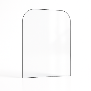 Vitre plate avec 2 angles arrondis Vitre plate avec 2 angles arrondis