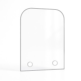 Glass with 2 rounded corners custom cut for fireplace - Capska Glass with 2 rounded corners custom cut for fireplace - Capska