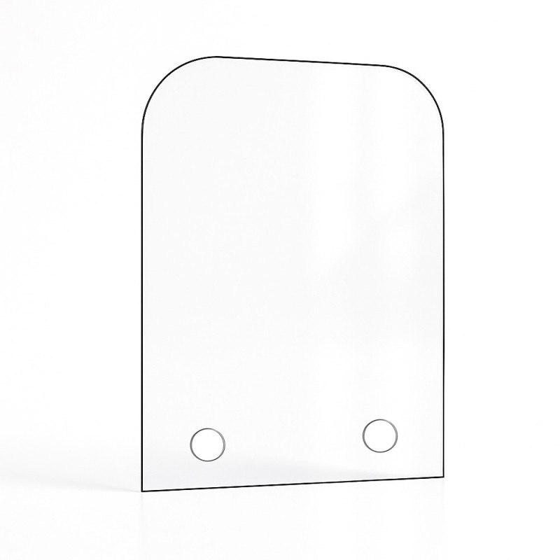 Vidrio plano con 2 ángulos redondeados en vidrio vitrocerámico para insert o estufa de leña - Capska Vidrio plano con 2 ángulos redondeados en vidrio vitrocerámico para insert o estufa de leña - Capska