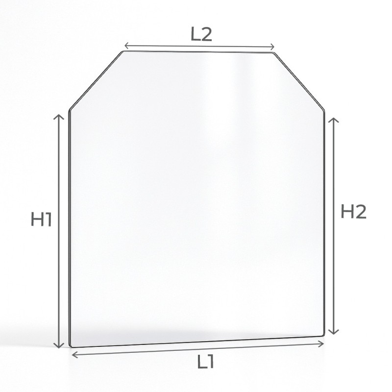 Custom Glass Rectangle 2 Cut Corners for Stove - Capska Custom Glass Rectangle 2 Cut Corners for Stove - Capska