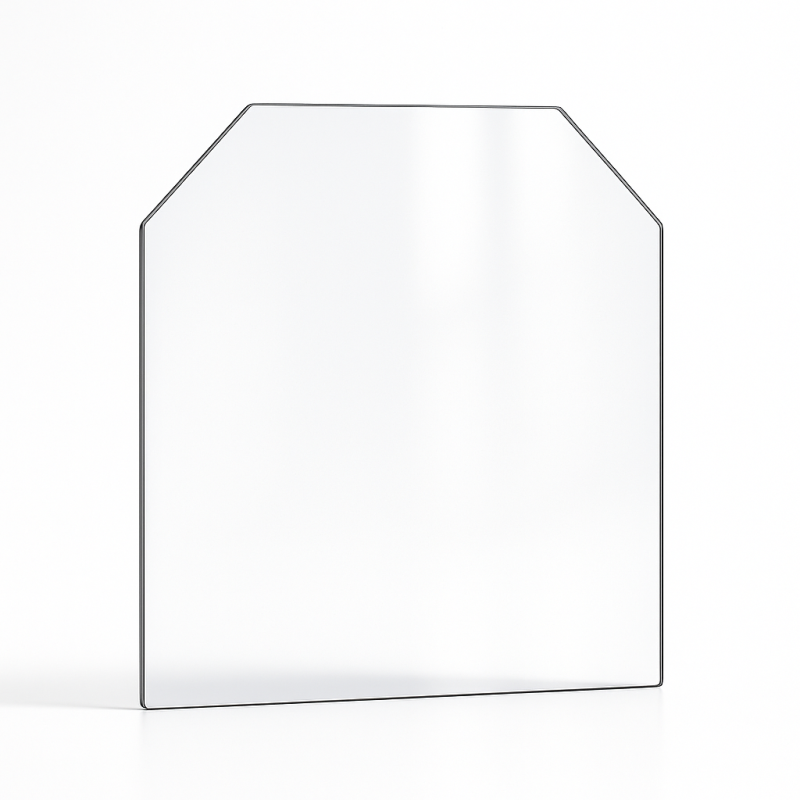 Vitre plate avec 2 angles coupés 4 mm autonettoyant