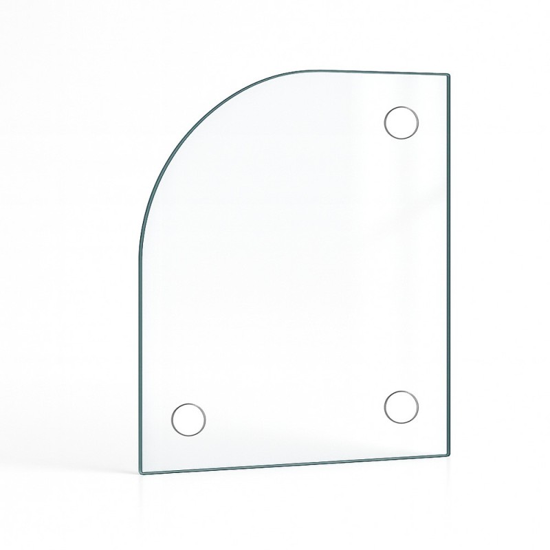 Rectangular glass 1 rounded corner custom for stove - Capska Rectangular glass 1 rounded corner custom for stove - Capska