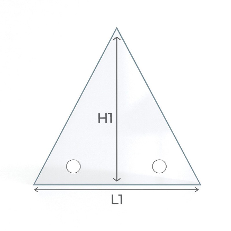 Triangle Stove or Insert Glass with Drilling - Capska Triangle Stove or Insert Glass with Drilling - Capska