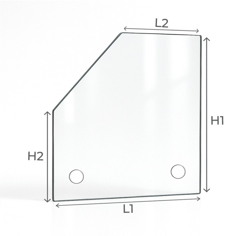 Custom Rectangle Glass with 1 Cut Corner for Stoves - Capska