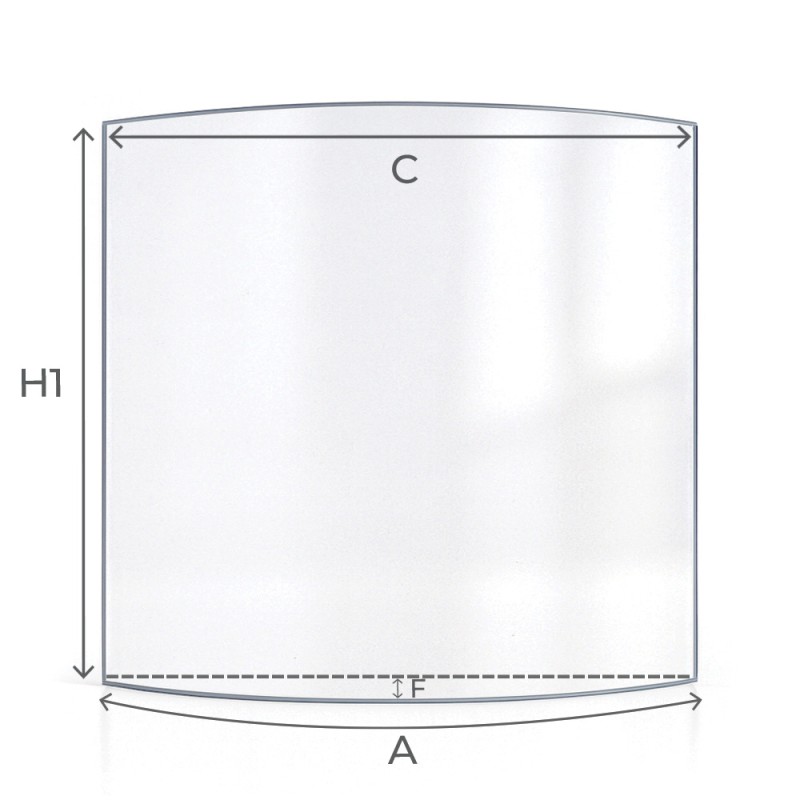 Invicta TANA Glas - in sich gebogenes Kaminglas für Kaminofen Invicta TANA Glas - in sich gebogenes Kaminglas für Kaminofen