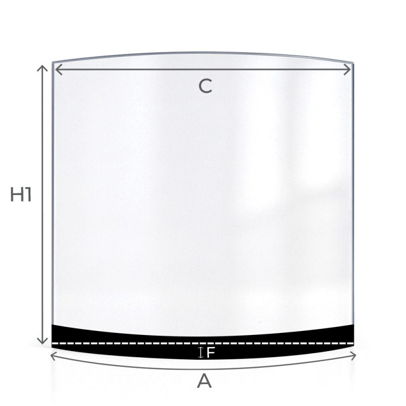 Cristall Techfire BELLA 1 - Vidre Corbat Serigrafiat per estufa de llenya