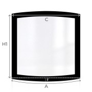 Vitre Wanders SWING - Verre Courbe Latéral pour poêle à bois Vitre Wanders SWING - Verre Courbe Latéral pour poêle à bois