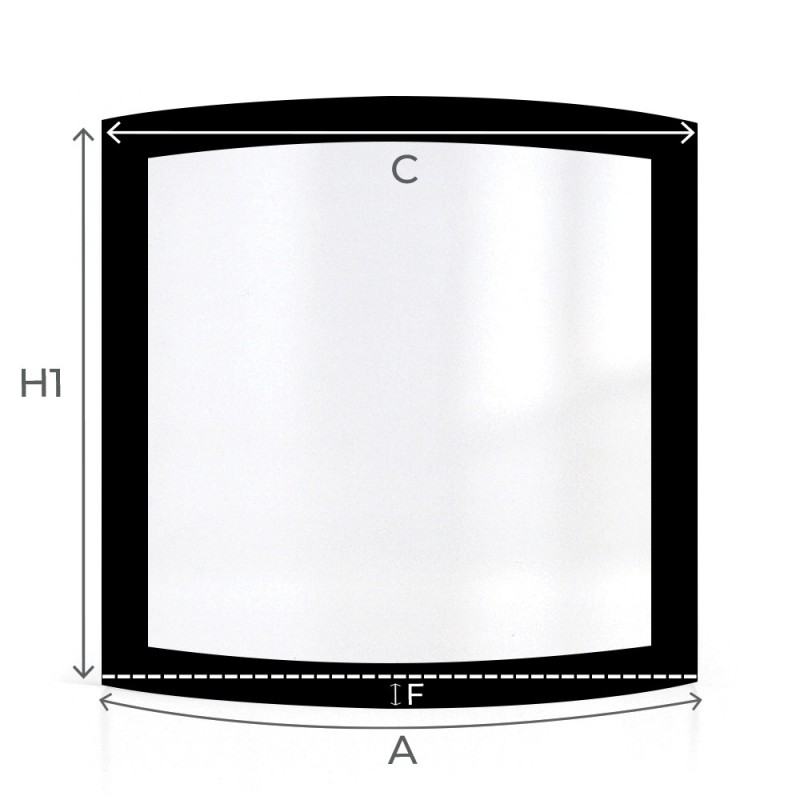 Edilkamin FUNNY Glass - Curved Screen-printed glass panel for pellet stove