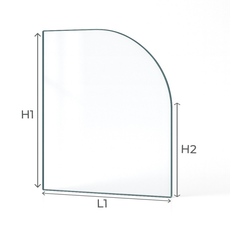 Franco Belge ALSACIEN (right-hand door) Glass - 1 rounded corner glass panel for wood burning stove