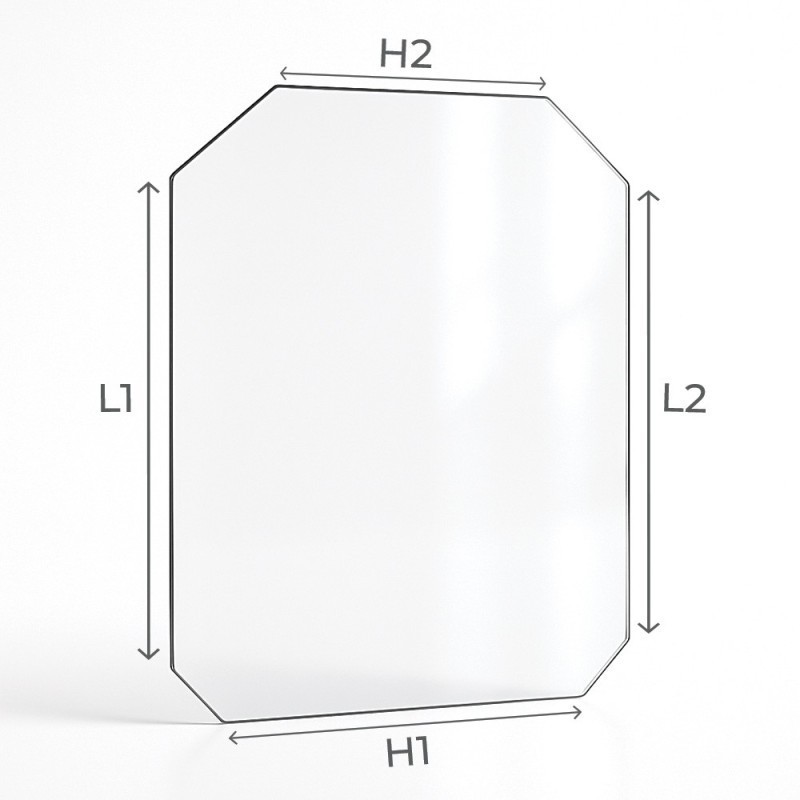 Rectangular Glass with 4 Cut Corners - Capska