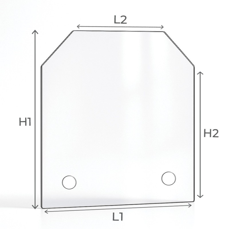 Custom Rectangular Glass with 2 Cut Corners - Capska